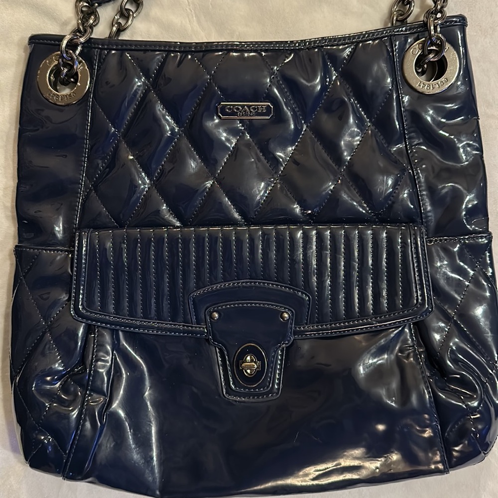 Coach poppy liquid glass navy two way - Picture 4 of 17